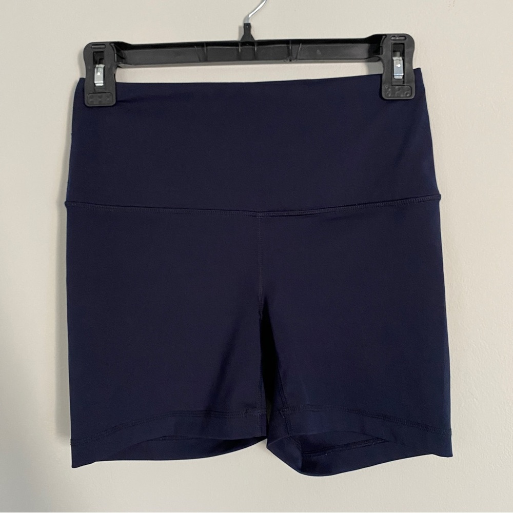 Yogalicious High Waisted Navy Blue Biker Shorts Size Small